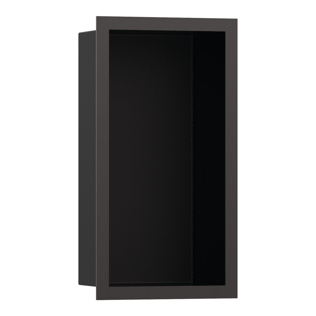 Hansgrohe XtraStoris Individual Wall niche Matt Black with design frame 300 150 100 Brushed Black Chrome 56095340.jpg