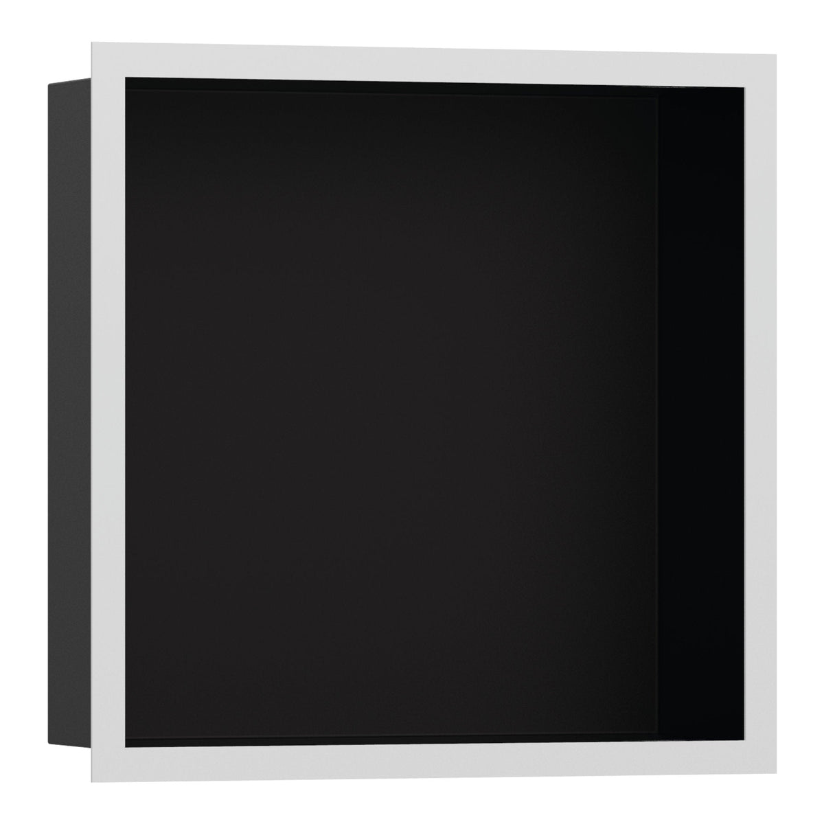 Hansgrohe XtraStoris Individual Wall niche Matt Black with design frame 300 300 100 Matt White 56098700.jpg