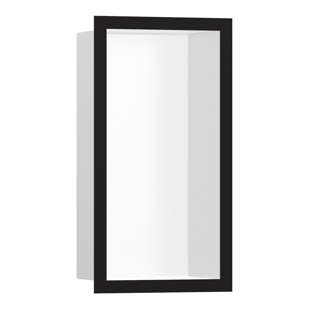 Hansgrohe XtraStoris Individual Wall niche Matt White with design frame 300 150 100 Matt Black 56096670.jpg