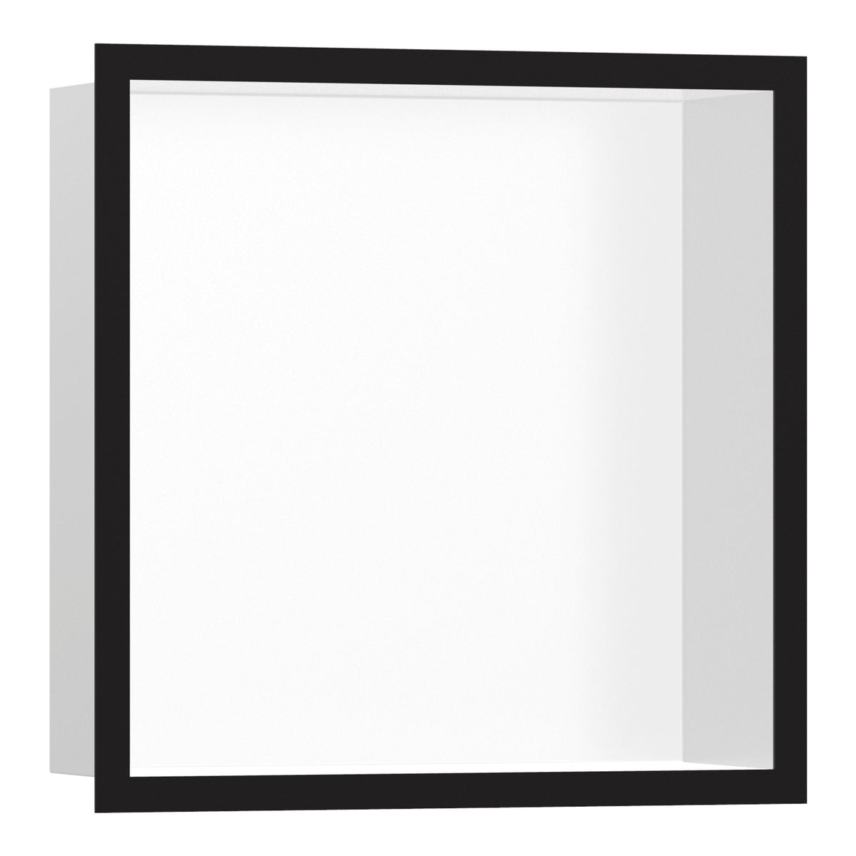 Hansgrohe XtraStoris Individual Wall niche Matt White with design frame 300 300 100 Matt Black 56099670.jpg
