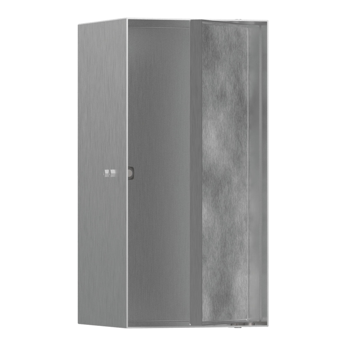 Hansgrohe XtraStoris Rock Wall niche with tileable door 300 150 140 Brushed Stainless Steel 56088800.jpg