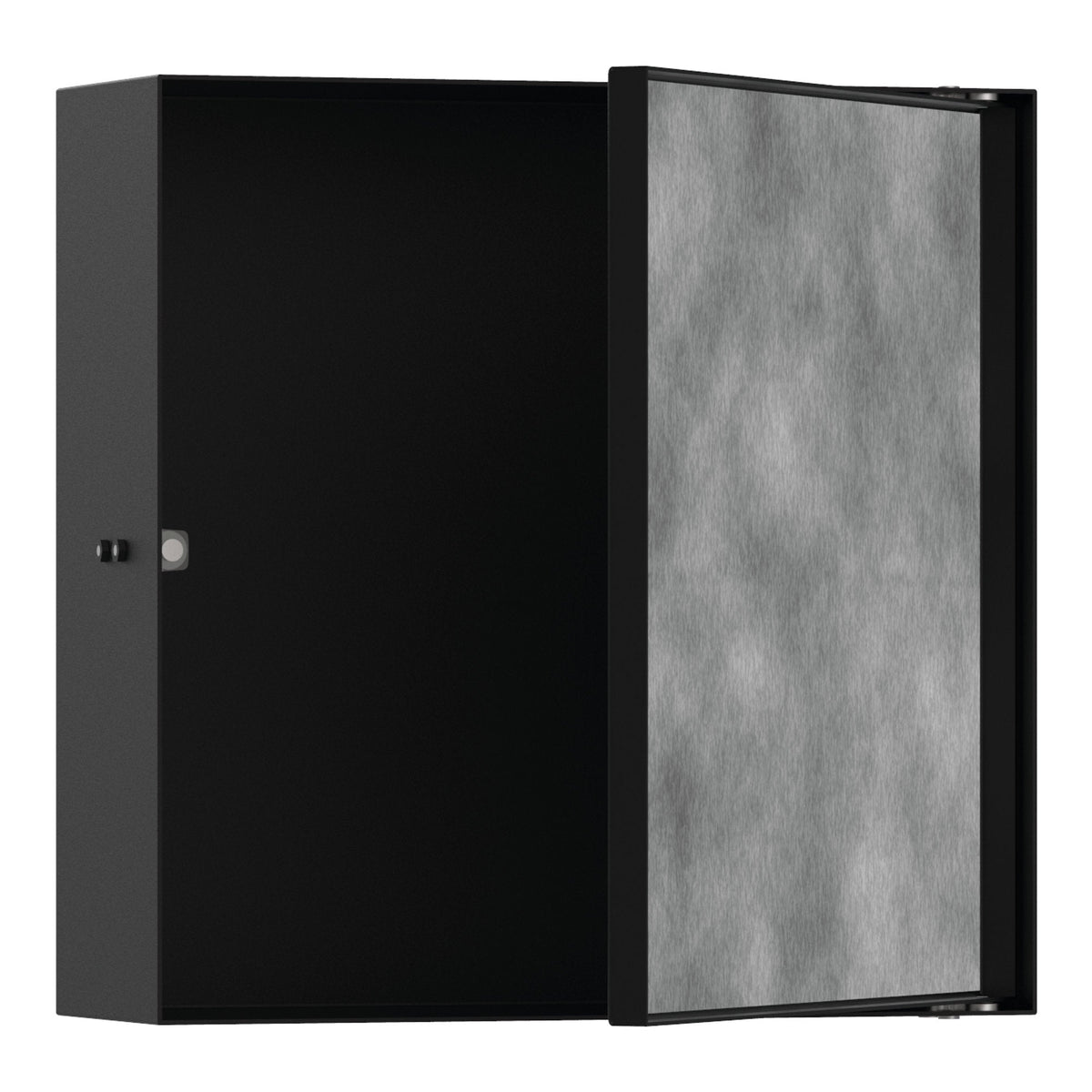 Hansgrohe XtraStoris Rock Wall niche with tileable door 300 300 100 Matt Black 56085670.jpg