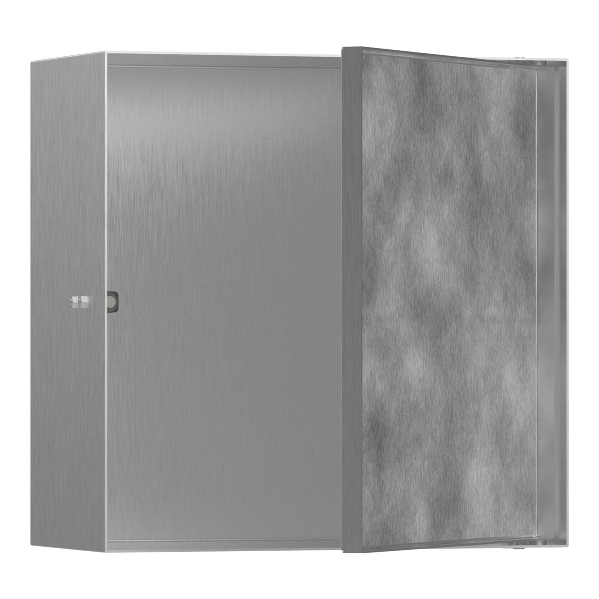 Hansgrohe XtraStoris Rock Wall niche with tileable door 300 300 140 Brushed Stainless Steel 56091800.jpg