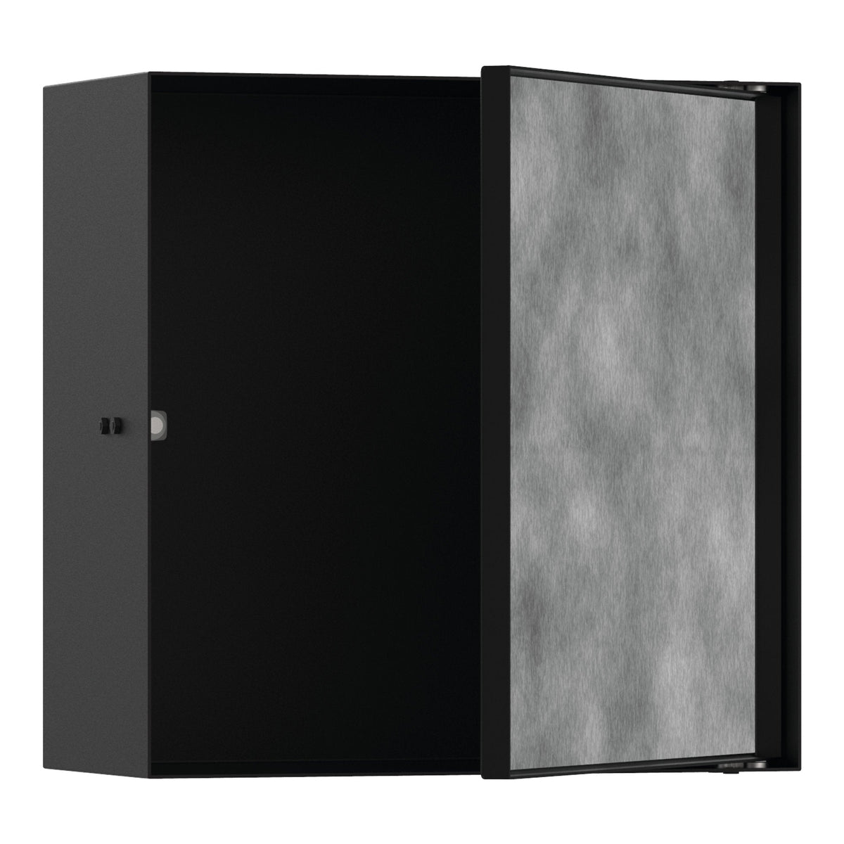 Hansgrohe XtraStoris Rock Wall niche with tileable door 300 300 140 Matt Black 56091670.jpg