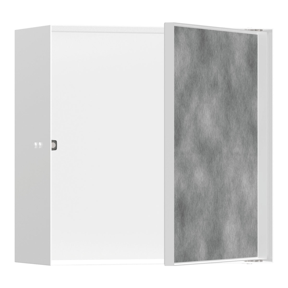 Hansgrohe XtraStoris Rock Wall niche with tileable door 300 300 140 Matt White 56091700.jpg