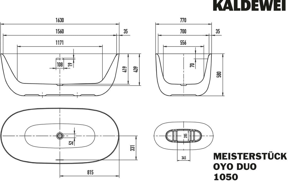 אמבטיה פרי סטנדינג קלדווי KALDEWEI MEISTERSTÜCK OYO DUO